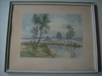 Aquarell, gerahmt  "An der Ruhr" von Theodor Scheerbaum Bielefeld - Bielefeld (Innenstadt) Vorschau