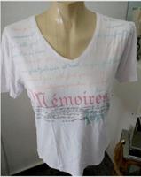 Italy T-Shirt weiß Pastell Farben Statement V-Ausschnitt 42 44 L Niedersachsen - Ilsede Vorschau