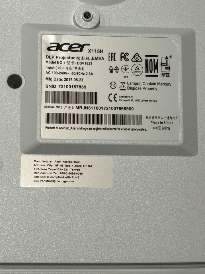 Acer X115H DLP Prejector Beamer FullHD in Rostock