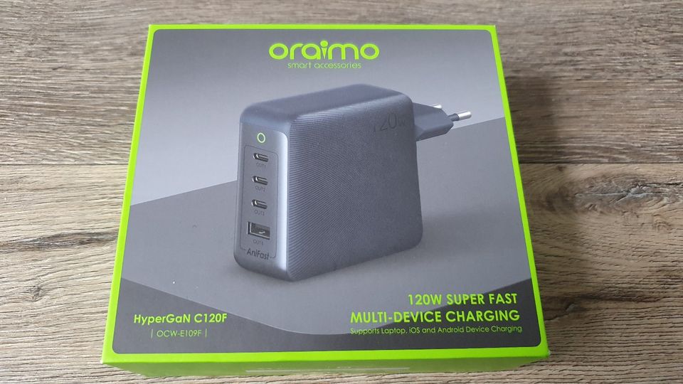 oraimo HyperGaN USB C 4 Port Netzteil 120 Watt neuwertig in Voerde (Niederrhein)