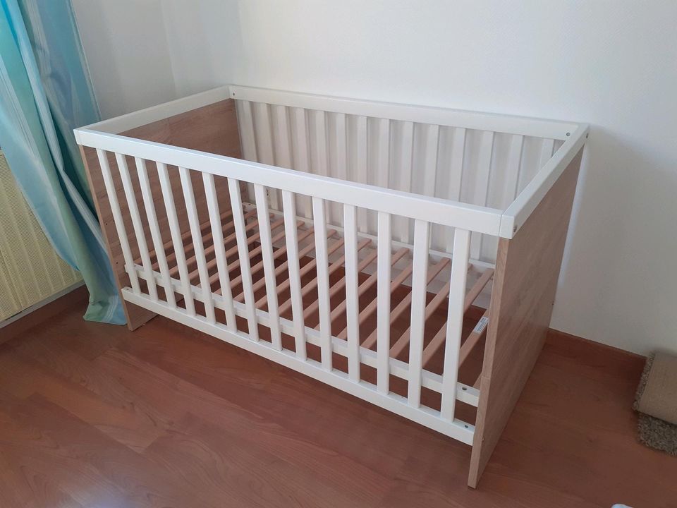 Babybett Wellemöbel Jette 140 x 70 cm Eiche Weiß in Rockenberg