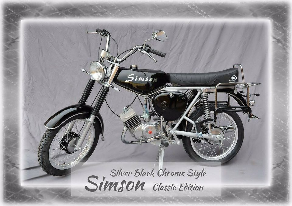 Simson S51 -NEUAUFBAU- Classic Edition-Silver Black Chrome Style in Wiehe