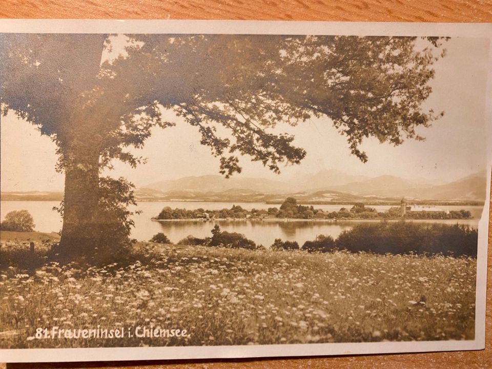 Sammlung alter Postkarten Fraueninsel/ Chiemsee von 1925 in Wünschendorf