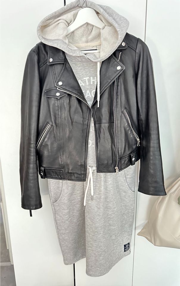 Zara echtes Leder Jacke biker schwarz echtleder M 38 in Ulm