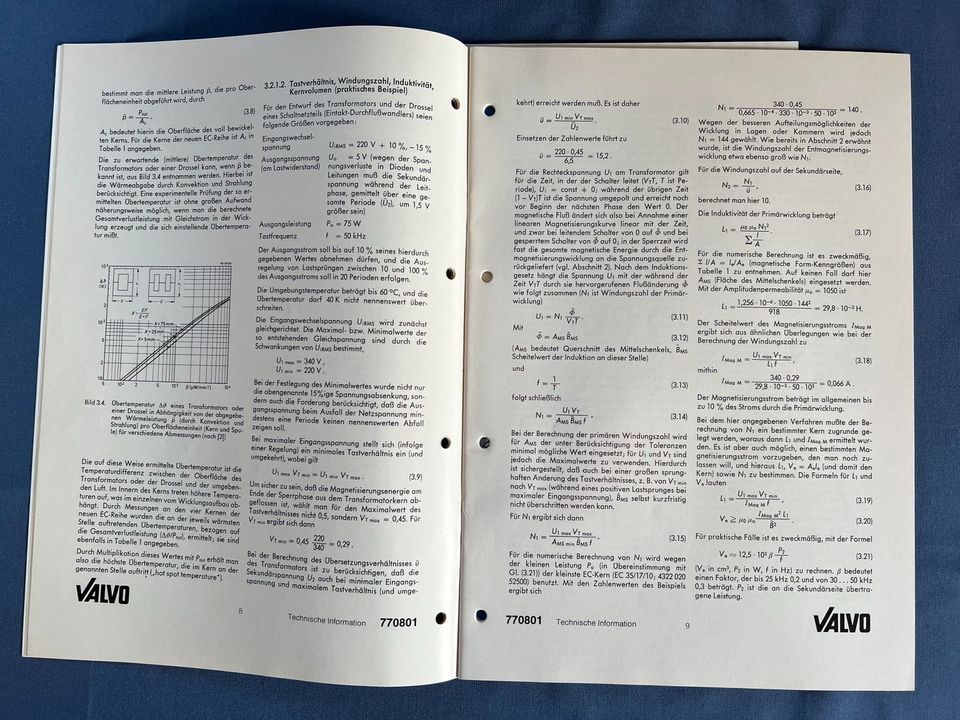 Heft VALVO Transformatoren Drosseln in Schaltnetzteilen TI 770801 in Bremen