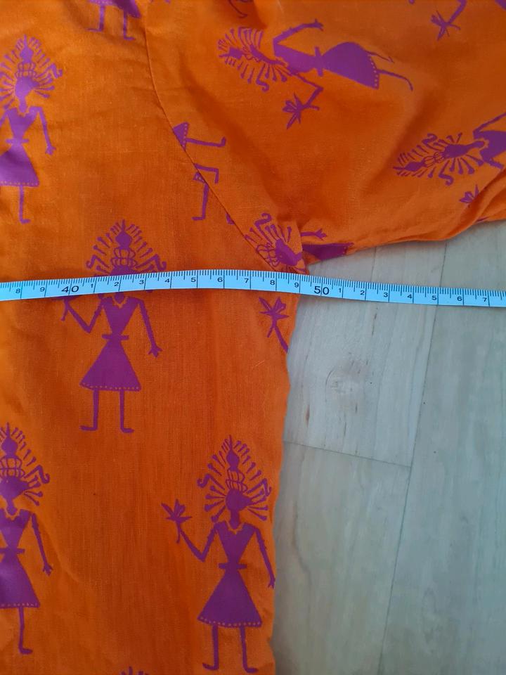 Bluse Tunika S M orange pink neon farbenfroh Afrika Baumwolle in Otterfing