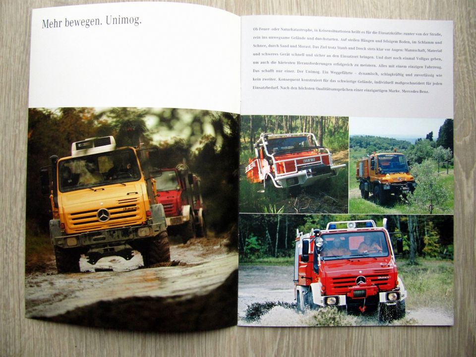 2x Mercedes Unimog Prospekt 2007 Feuerwehr Waldbrand Katalog in Isny im Allgäu