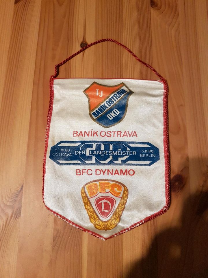 Fußballwimpel, BFC Dynamo, Banik Ostrawa, Europapokal, 1980 in Potsdam