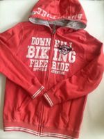 Sweat Jacke rot weiß Print E-Bound Biking College Gr. 164 Brandenburg - Teltow Vorschau