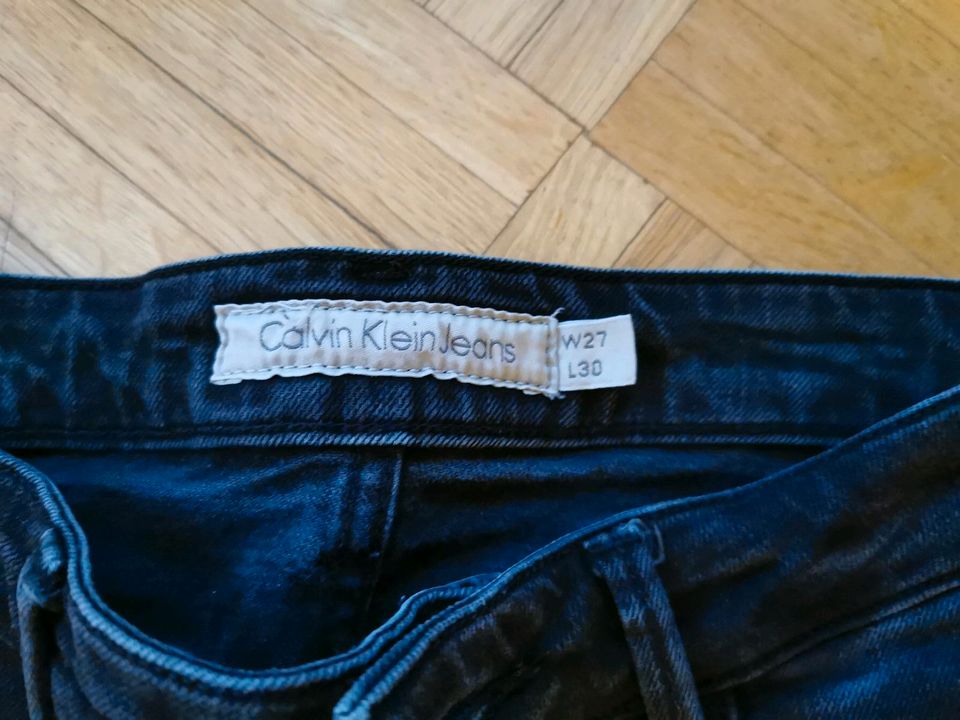 CALVIN KLEIN Jeans W27 L30 Röhrenjeans Skinny schwarz Gr. XS S in Marbach am Neckar