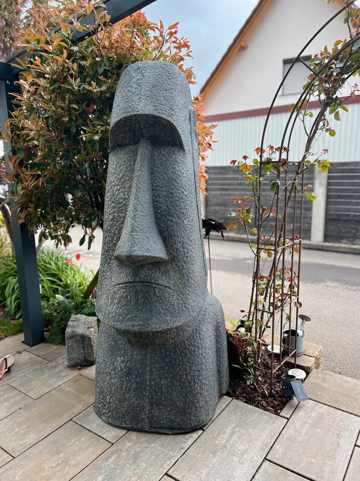 Riesiger Moai Osterinsel Tiki Asia Steinguss 200 CM  Skulptur in Bad Waldsee
