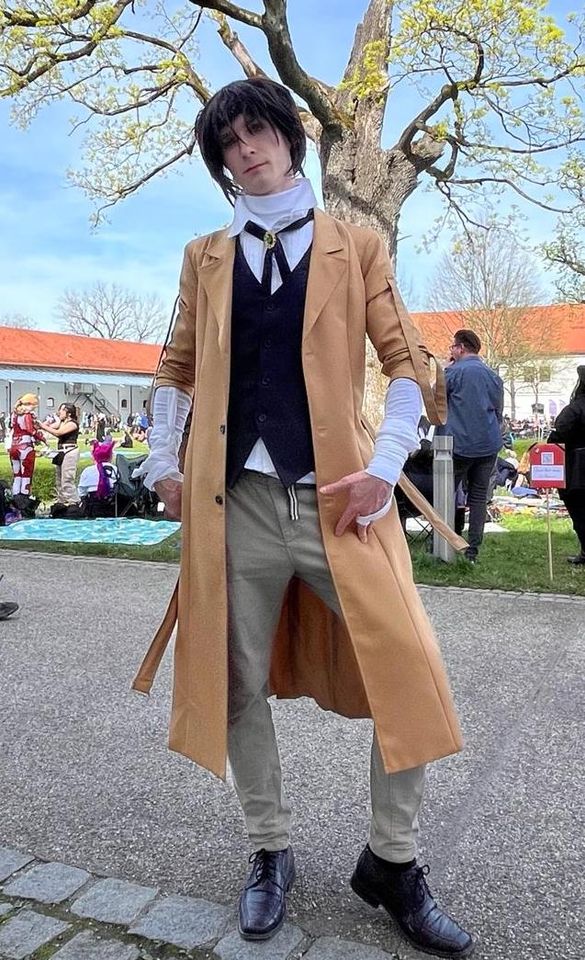 Bungo Stray Dogs Dazai Osamu Cosplay Kostüm Men - L + Perücke in Fürstenfeldbruck