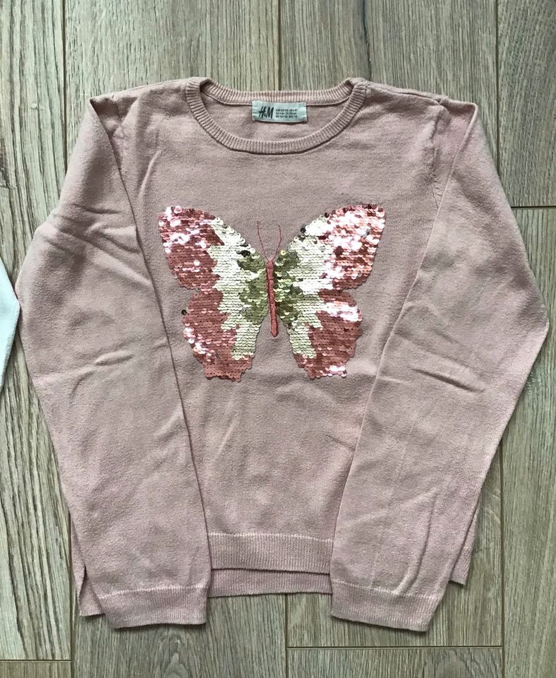 Pullover mit Pailletten, Doppelpack von H&M, Gr. 122/128 in Bergisch Gladbach