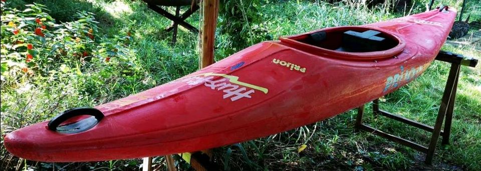 Prijon Hurricane umgebaut zum Wildwasser Kanadier mit Gurten in Dresden