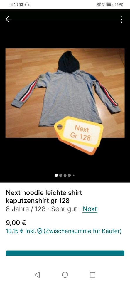 Next zara h&m tommy hilfiger Benetton langarm hoodie hemd 128 in Schwalbach a. Taunus