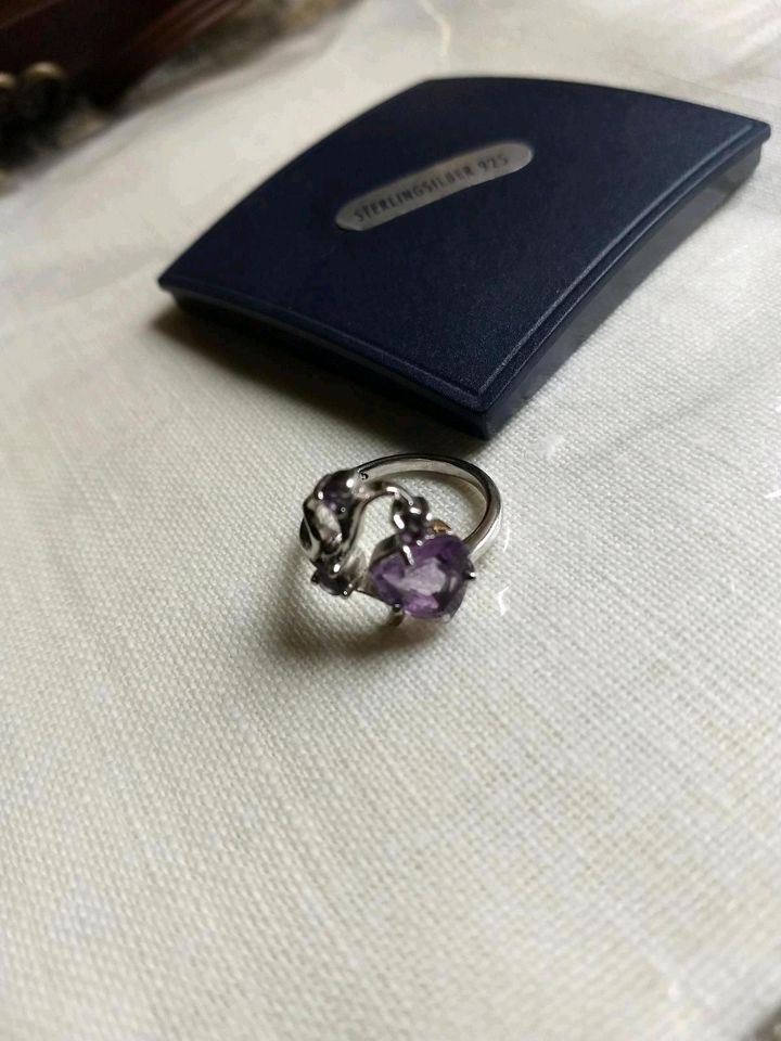 Silberring mit Amethyste Größe 16-17 in Uplengen