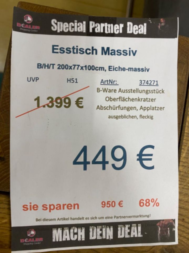 Esstisch / Küchentisch / Tisch massiv statt 1399€ in Zeitz