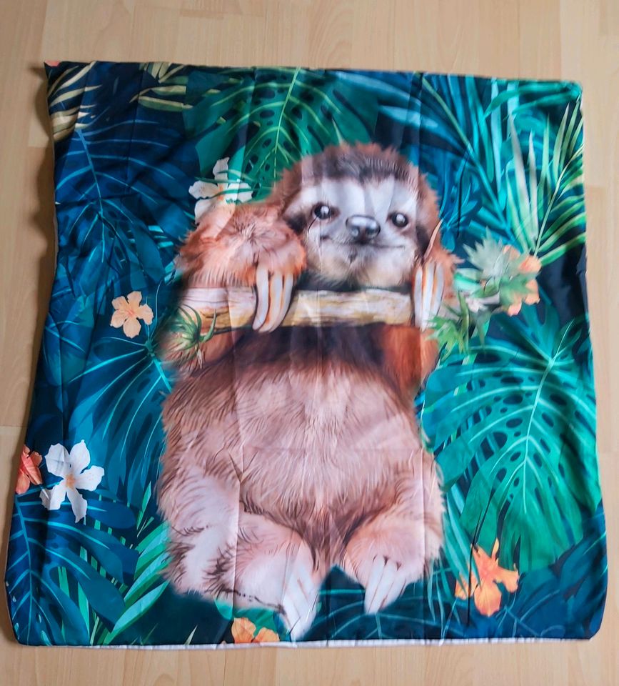 Faultier-Sloth Kissenhülle-80×80 cm,neu in Hünfelden