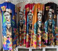 Frida Kahlo Druck Maxi Kleid viskosa Mandala hinten glänzend Rheinland-Pfalz - Mainz Vorschau