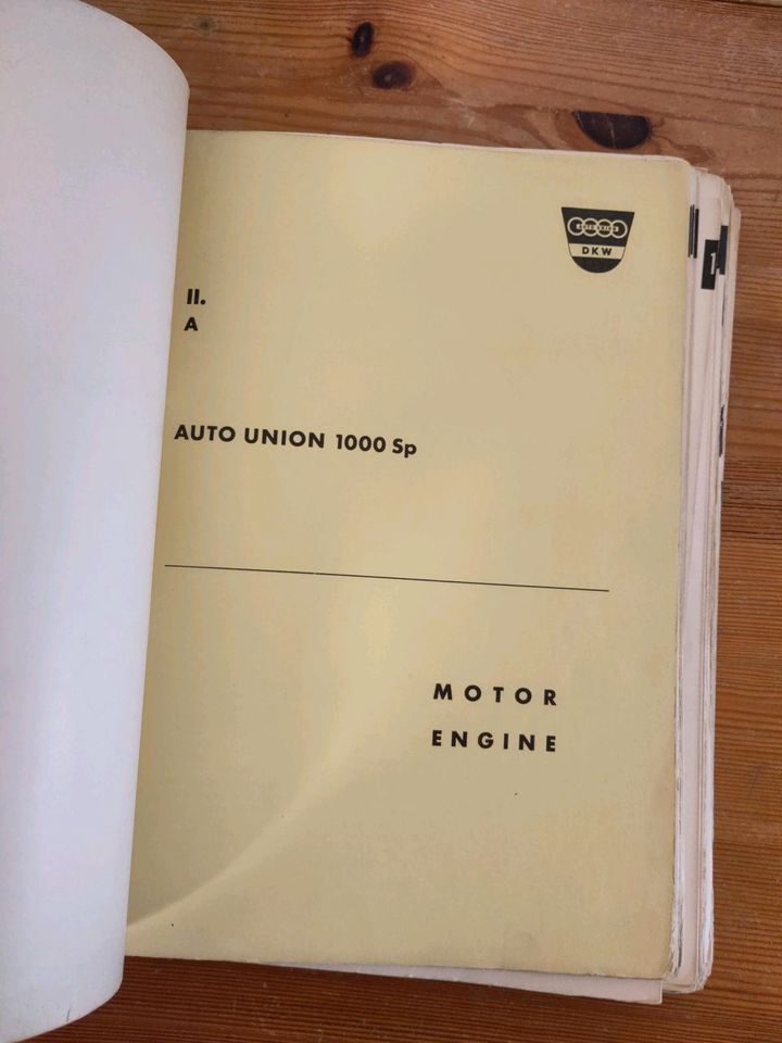 Ersatzteilkatalog DKW Auto Union SP 1000 in Weißenberg