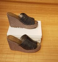 Schwarze Plattform Keilabsatz Wedge Mules mit Nieten  * Gr. 39 * Berlin - Pankow Vorschau