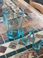 Glas Karaffe Krug mit Gläser Leonardo sehr chic mit Blau Schimmer Rheinland-Pfalz - Trierweiler Vorschau