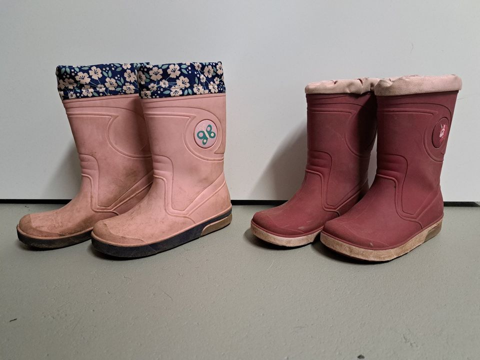 2 Paar Lidl lupilu Mädchen Gummistiefel Gr.26/27 rosa Blinklicht in