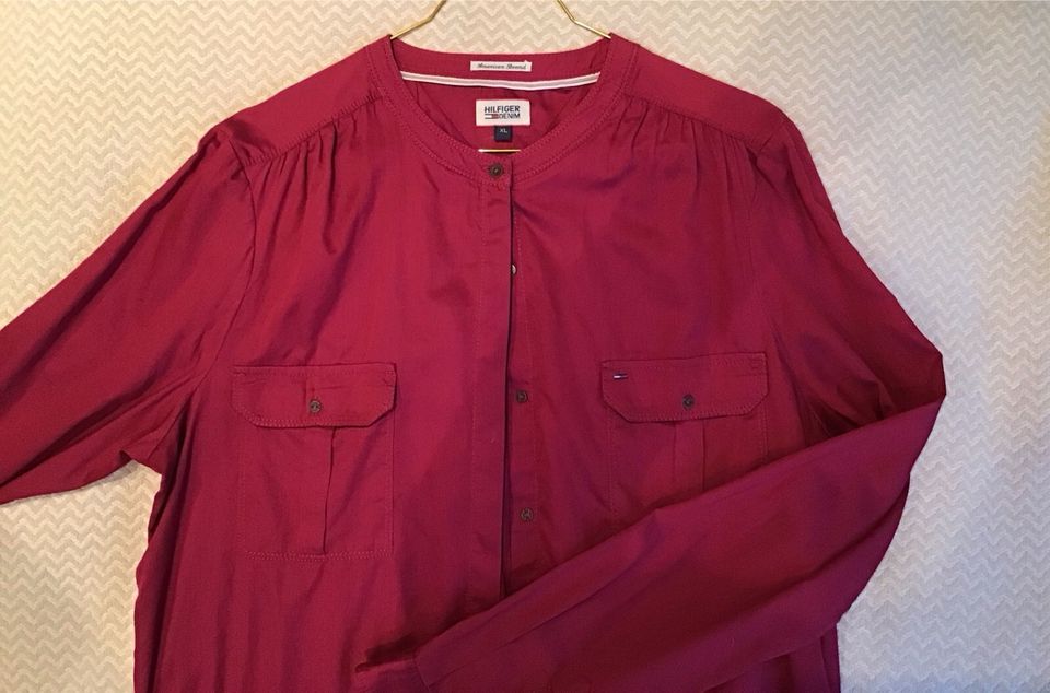 Tommy Hilfiger Bluse Damen - Gr. XL - versteckte Knopfleiste in Düsseldorf