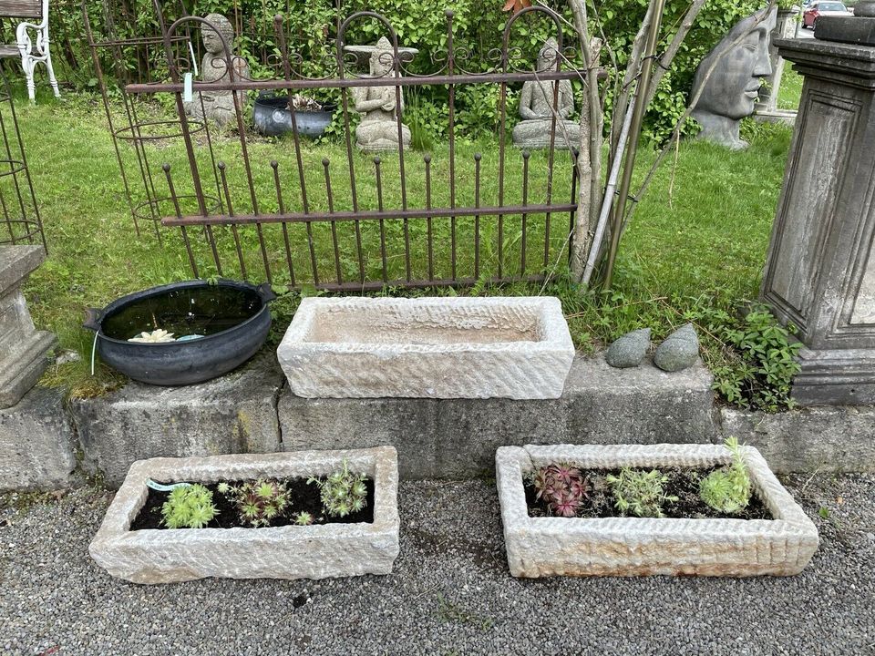 Marmor Steintopf Trog Pflanzschale antik Steintrog Garten in Baden
