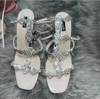 High Heels Sandaletten Strass Gr 39 beige strass Saarland - Mettlach Vorschau