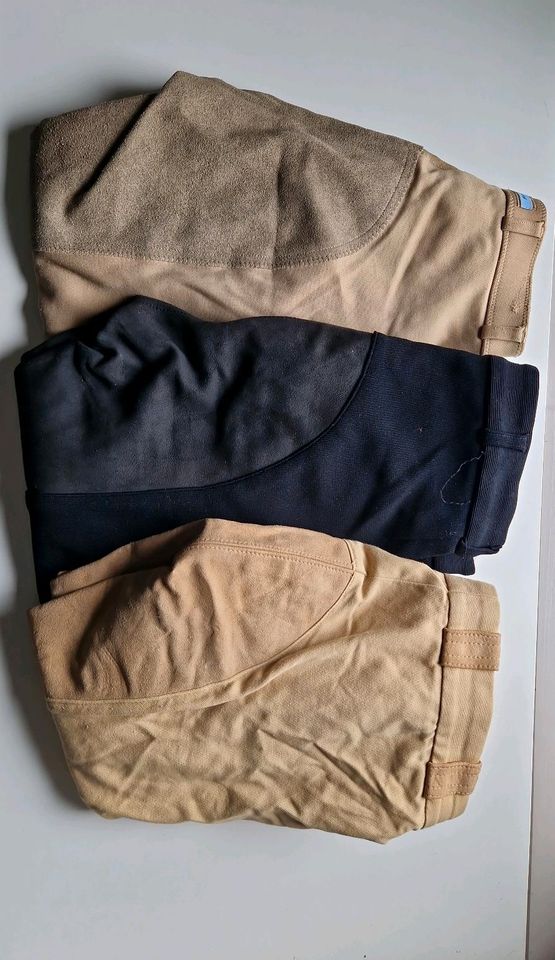 Drei Reithosen Beige/Schwarz mit Echtleder in Mechernich