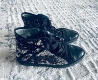 Hogan Rebel Sneakers Schuhe Damen Gr. 39 1/2 Schwarz Glitzer Hessen - Bad Homburg Vorschau