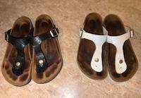 2x Birkenstock Gizeh schwarz und weiß Schlangenmuster Größe 38 Hessen - Offenbach Vorschau