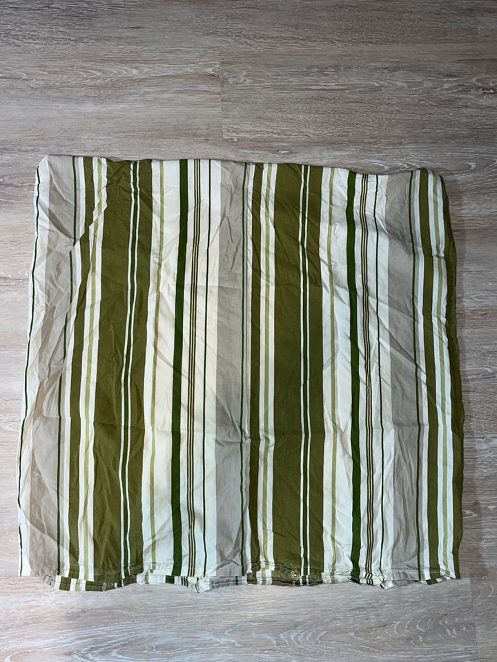 Bettwäsche Set Kopfkissen und Decke grün weiß gestreift in Uhingen
