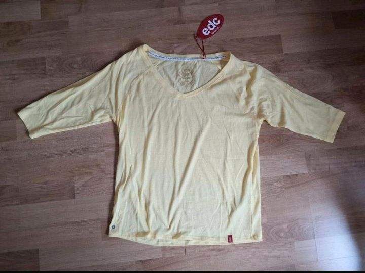 Neu edc Esprit Shirt,3/4 Arm Bluse S 36 38 M gelb Carmen Pullover in Reutlingen