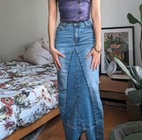 Vintage 90s Maxirock aus Jeans, Used Look Baden-Württemberg - Friedrichshafen Vorschau