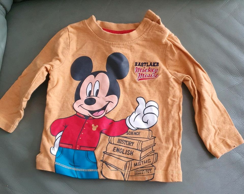 Disney Mickey Mouse LA-Shirt 68 C&A Langarmshirt Shirt Pullover in Rostock