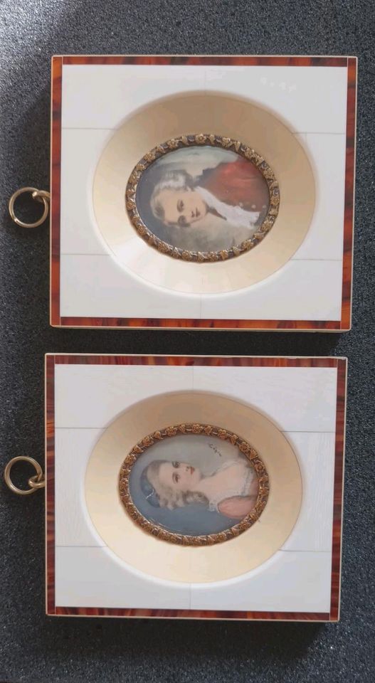 2x Miniaturmalerei Lupenmalerei Haffke,W.A Mozart + seine Braut in Essen