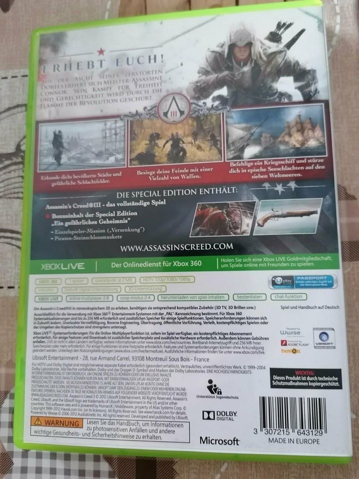 Assasin's Creed 3 Deutsch XBOX 360 xbox x in Speyer