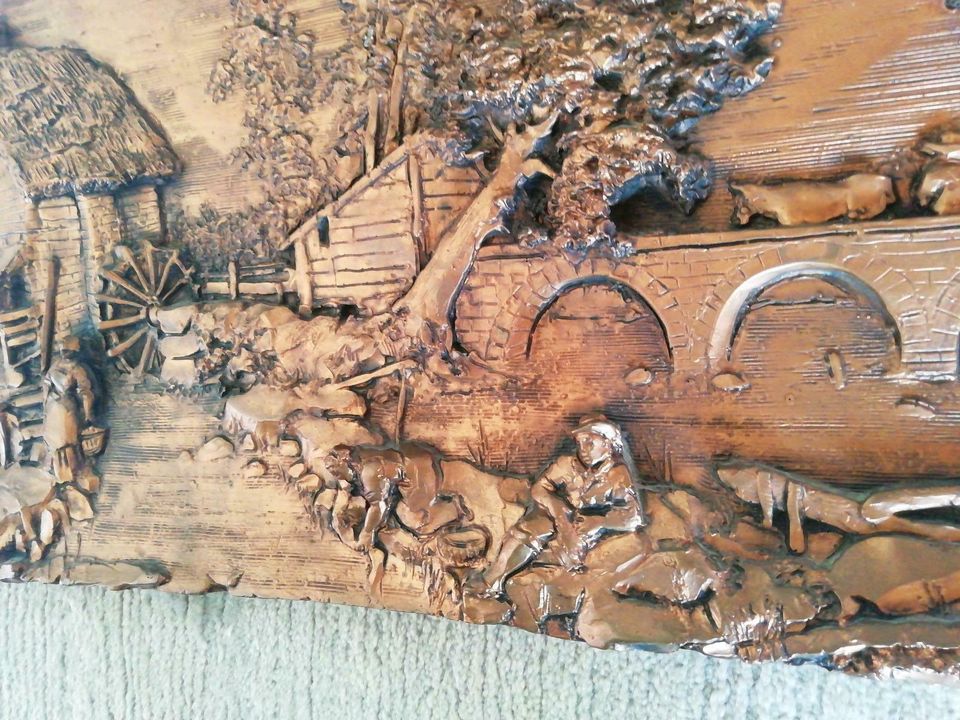 Kupfer farbenes Bild Relief Alt Nachlass in Regensburg