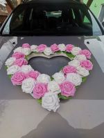 Wedding deco Hochzeitsdeko Autoschmuck Herz Rosa Weiß Rosen Neu Sachsen - Freital Vorschau