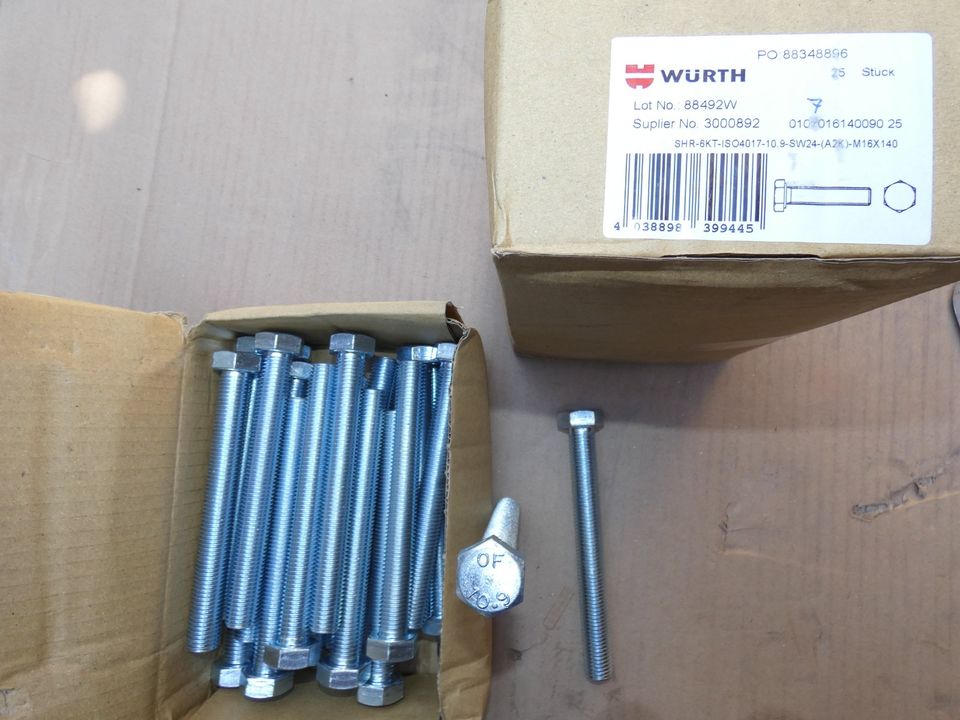 M16x140 10.9 Schraube Würth 9stück für 9€ in Hirschaid