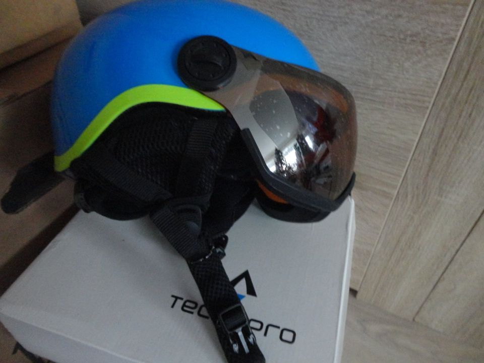 Tecnopro Ski & Snowbord Helm inkl.Brille, blau in Bischofswerda