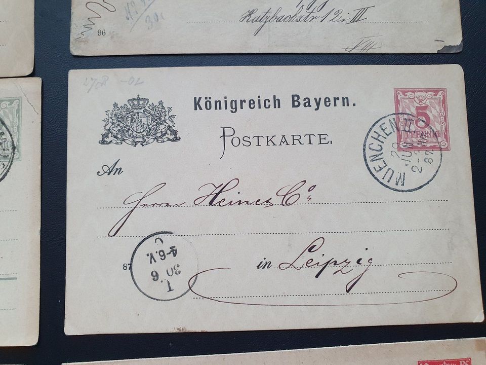 Briefmarken Ganzsachen Königreich Bayern Volksstaat in Waldau