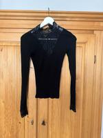 Amisu schwarzes Langarmshirt Spitze XS Thüringen - Nordhausen Vorschau