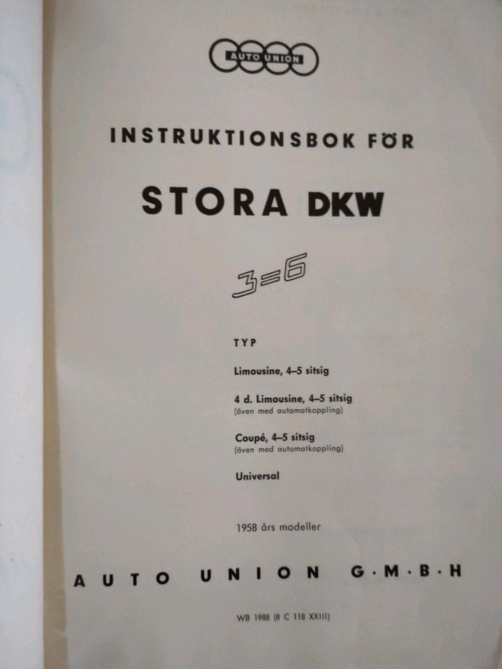 Anleitung DKW 3=6 inklusive Verkabelungsplan und Schmierplan in Weißenberg