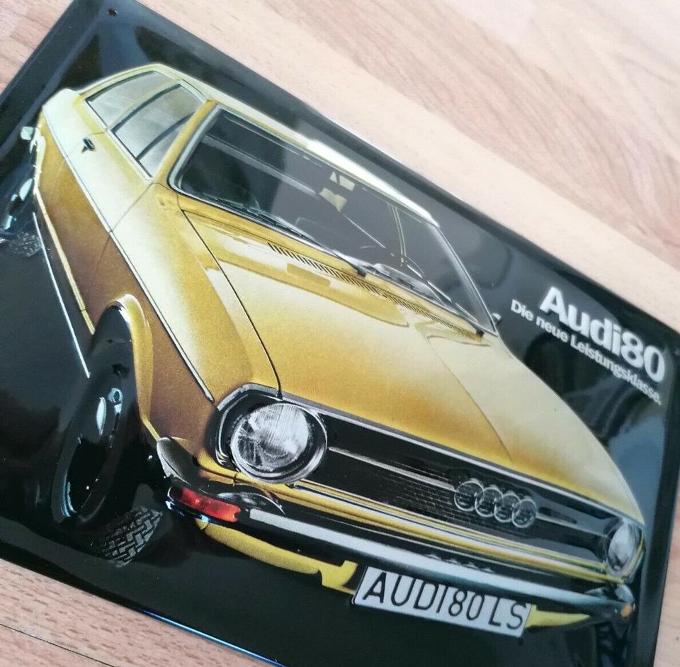 Audi 80 Retro Werbung Blechschild Oldtimer Bastler #1207 in Bielefeld