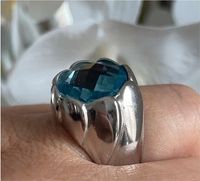 Ring Silber 925 rhodiniert mit Blautopas Gr19,5 Rostock - Stadtmitte Vorschau