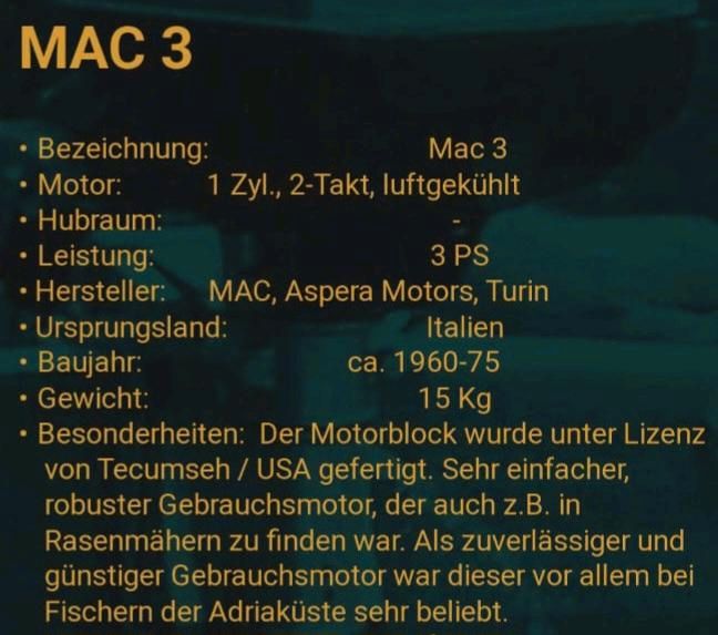 Mac 3 Motor für Boot in Hamburg