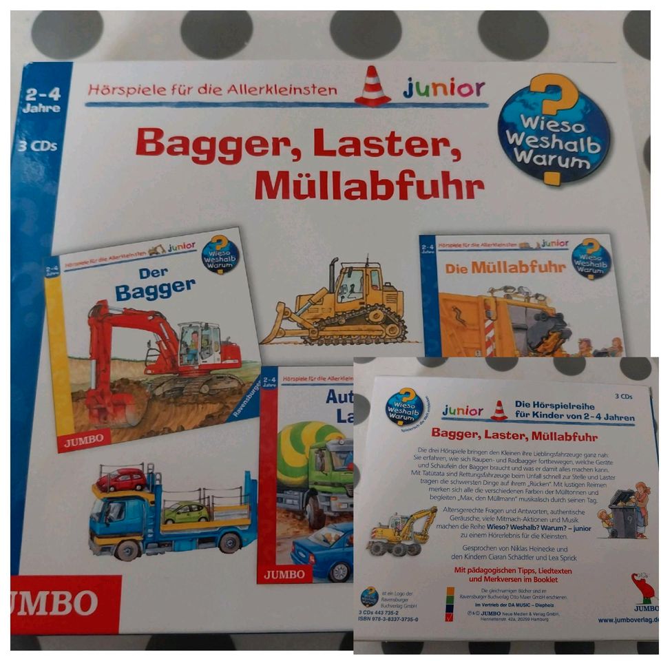 *3 CDs* Bagger Laster Müllabfuhr Wieso Weshalb Warum Junior in Marsberg